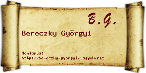 Bereczky Györgyi névjegykártya