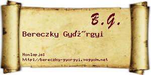 Bereczky Györgyi névjegykártya