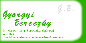 gyorgyi bereczky business card